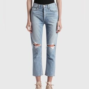 Agolde Riley High Rise Straight Crop Jeans